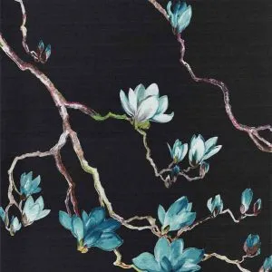 Blossom - Blue, Green, 6406-Blossom-Multicolor-Midnight-On-Vinyl-Glam-Grass