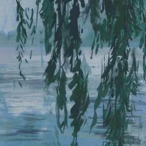 Ripples - Blue, Green, 7383-Serenity-Emerald-on-White-Manila-Hemp